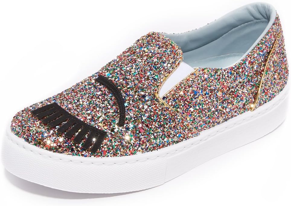 CHIARA FERRAGNI Women's Flirting Glitter Slip On Sneakers