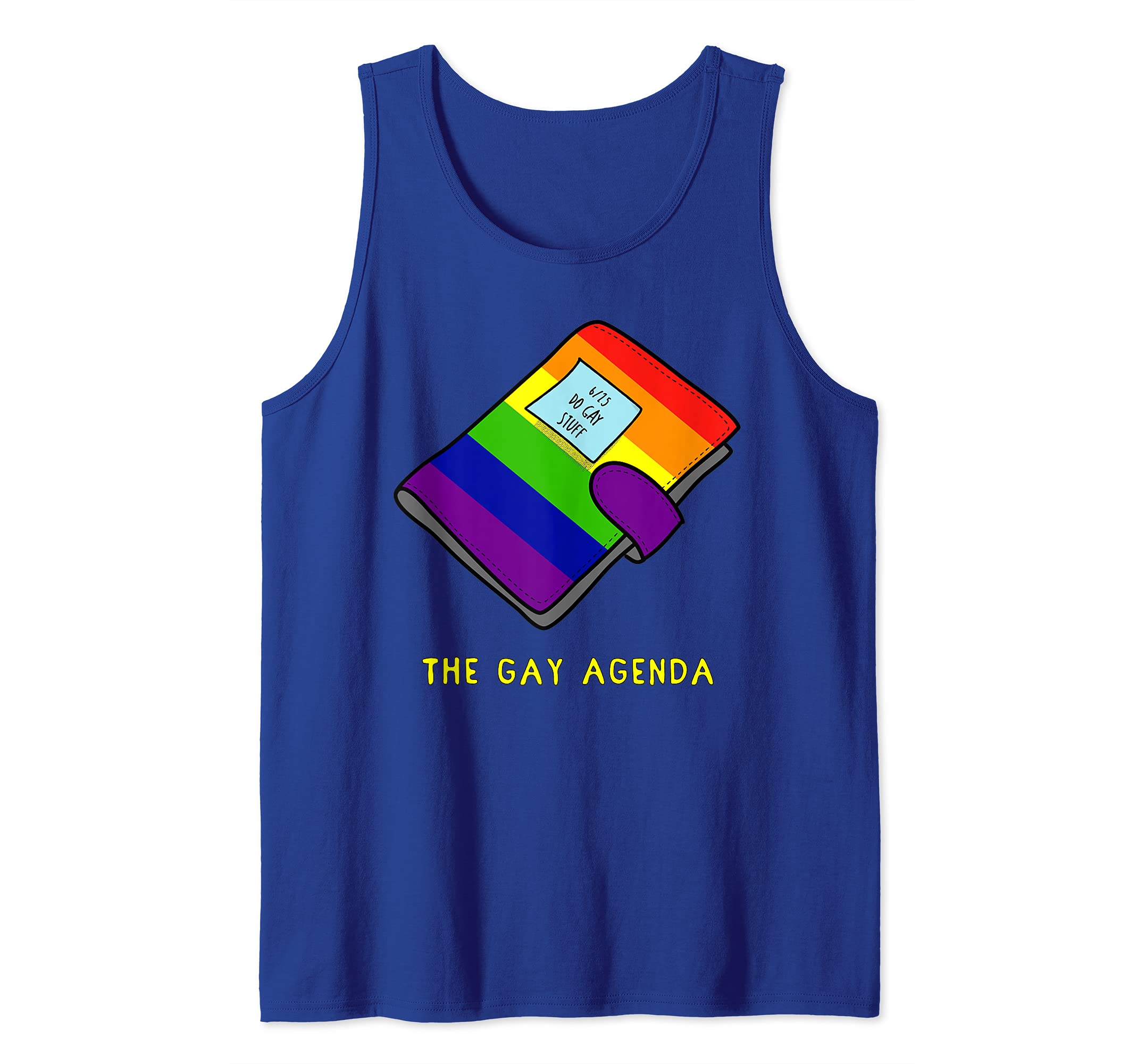 The Gay Agenda Funny Gay Pride Planner Calendar Graphic Tank Top