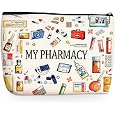 Wenboco MY Pharmacy Makeup Bag, Travel Makeup Case Cosmetic Bags for Women, Portable Pouch Purse Travel Essentials Toiletries Accessories, Christmas Birthday Gifts for Women
