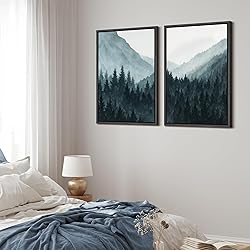 MUDECOR Framed Canvas Print Wall Art Set Misty Pine
