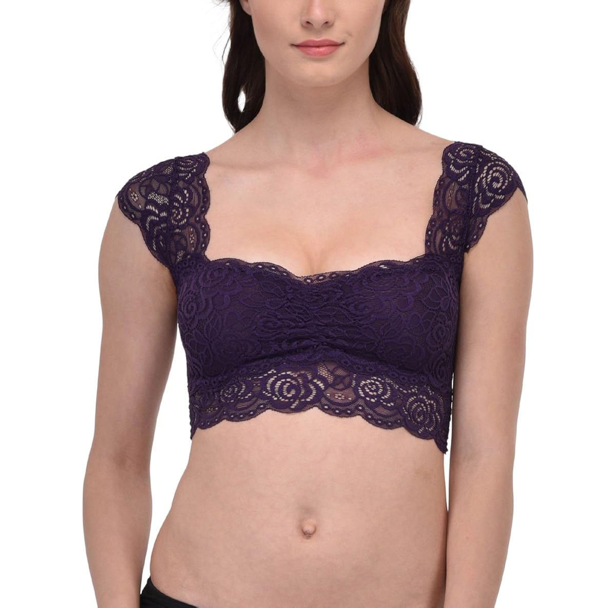 purple bralette crop top
