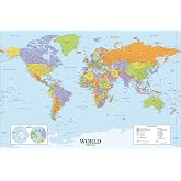 - World Map, Peel &amp; Stick, Self-Adhesive, Removable, Repositionable Classic Large Wall Map (36"x24")