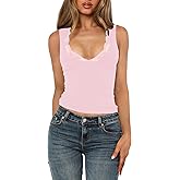 Women's Sexy Y2K Lace V Neck Sleeveless Slim Fit Crop Tops Going Out 2025 Summer Tank Tops