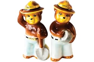 180D One Hundred 80 Degrees Smokey the Bear Replica Vintage-Style Salt and Pepper Shaker Set