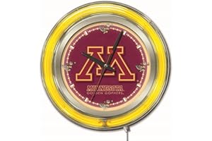 Holland Bar Stool Co. NCAA Unisex-Adult Double Neon Ring, 15" Dia. Logo Clock