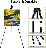 VAIIGO Wedding Sign Easel Stand 168cm Foldable Metal Tripod Black view 4