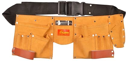 Globus Leather Tool Apron (18.5x7-inches, Brown and Black)