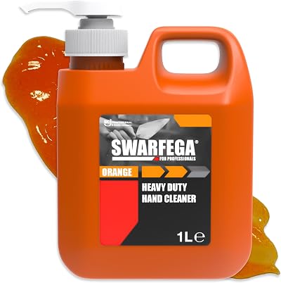Swarfega Orange Heavy Duty Hand Cleaner 1L Pump Cornmeal Scrub