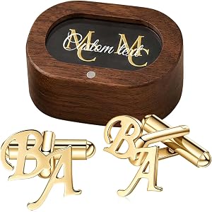LOFART Custom Cufflinks For Men,Personalized Name Cuff Links Mens,Personalized Initial Cuff Links Custom Gifts For Men Father