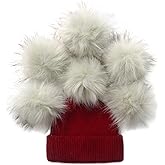 Furryvalley Faux Fur Pompom 6pcs DIY Crafts Fluffy Balls for Hat Shoes Scarves with Snap Fastener Removable Knitting Hat Horse Riding Hat Silk Accessories 6 Inch Extra Large (Color 3#)