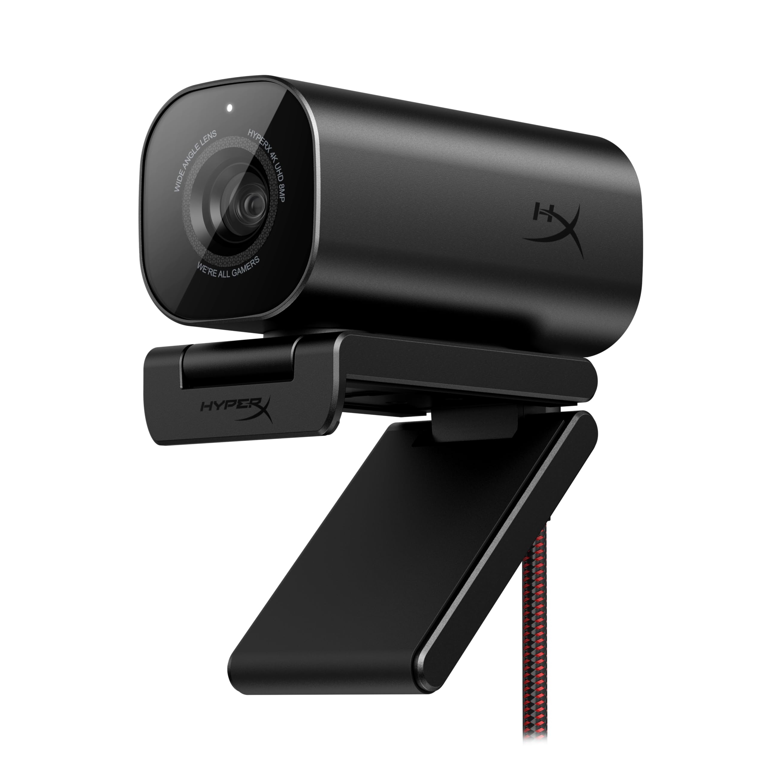 HyperX Vision S – Webcam, 4K Video Recording @ 30fps, 90° Field-of-View, Responsive Autofocus, Hyperflex Cable, Aluminum Body, Plug and Play, Sony Starvis 8MP Sensor, 5G2P Lens, USB-C – Black