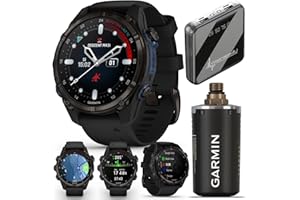 Wearable4U Garmin Descent Mk3i 43 mm w/T2 Transceiver: Titanium Dive Computer +Extra-Long Strap | Up to 25 Days Battery Life, AMOLED Display, GPS Smartwatch Gift Bundle (010-02753-10)