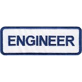 Engineer Name Tag - Embroidered Iron On Patch