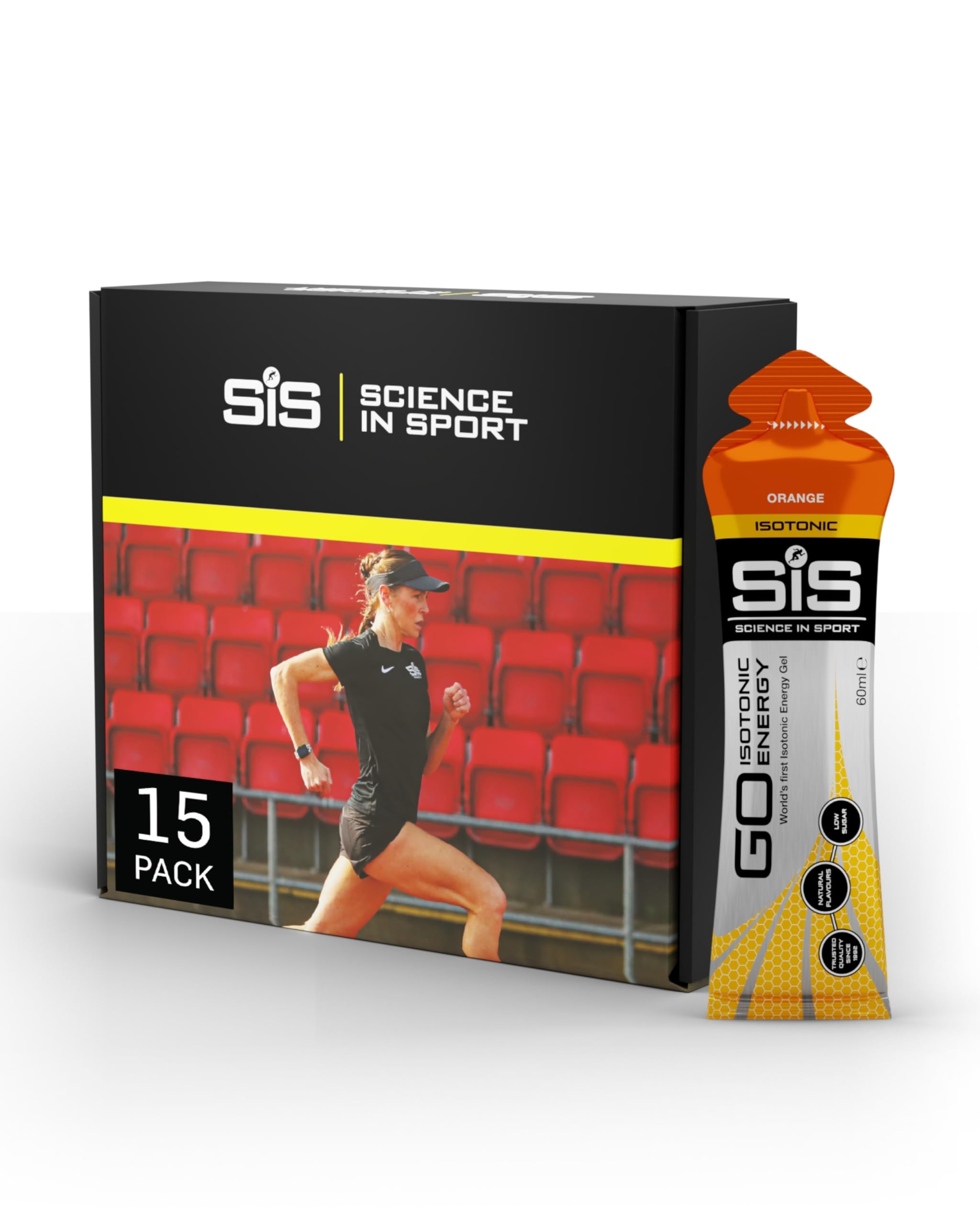 Science in Sport GO Isotonic Energy Gel 15 x 60ml Orange โ Fast-Acting โ Vegan โ Formulation with 22g of carbohydrates, a great source of energy