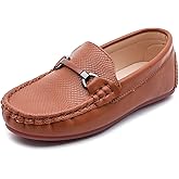 DADAWEN Boys Girls Soft Leather Loafer Casual Slip-On Moccasin Flats Dress Shoes Penny Boat Shoes School Wedding Church Loafers (Toddler/Little Kid/Big Kid)
