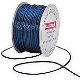 KLTRIBBON 2mm Satin Rattail Cord Navy Blue for Jewelry Making Bracelet Necklaces Beading Thread Macrame Kumihimo Chinese Knot Craft 55yards
