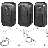 Nicama AS3 2TX+RX Headset Wireless Headworn Microphone, 2.4G Wireless Lavalier Microphone for iPhone 15 16 Type-C Android Smartphones Canon EOS Nikon DSLR Camera Sony Camcorder (White)