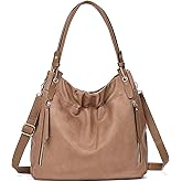 GUIDDBELLA Purses and Handbags, Large Size Faux Leather Hobo Style Handbags for Women, Shoulder Bag with Removable Strap, Crossbody Bag Camel