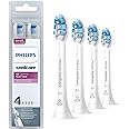 Philips Sonicare Optimal Gum Care replacement toothbrush heads, BrushSync™ technology, White 4-pk, AMZ Exclusive, HX9034/65