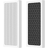 2 Pack Upgraded 3-in-1 Replacement Filter Compatible with Hamilton Beach 04383 Purifier 04384 04386A 04385 HEPA and Activated Carbon Filter, Replace Part#990051000