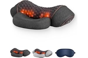Fisiorest 3-in-1 Neck Massager Pillow, Ergonomic Memory Foam Neck and Shoulder Massager, for Shoulder & Back Relax (Black)