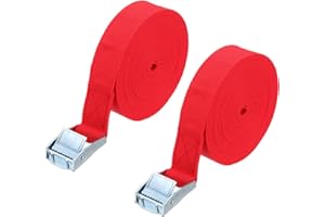PATIKIL 1" x 20 ft Lashing Strap with Buckles, 2 Pcs Cam Buckle Tie Down Straps Adjustable Heavy Duty Secure Cinch Straps Up 