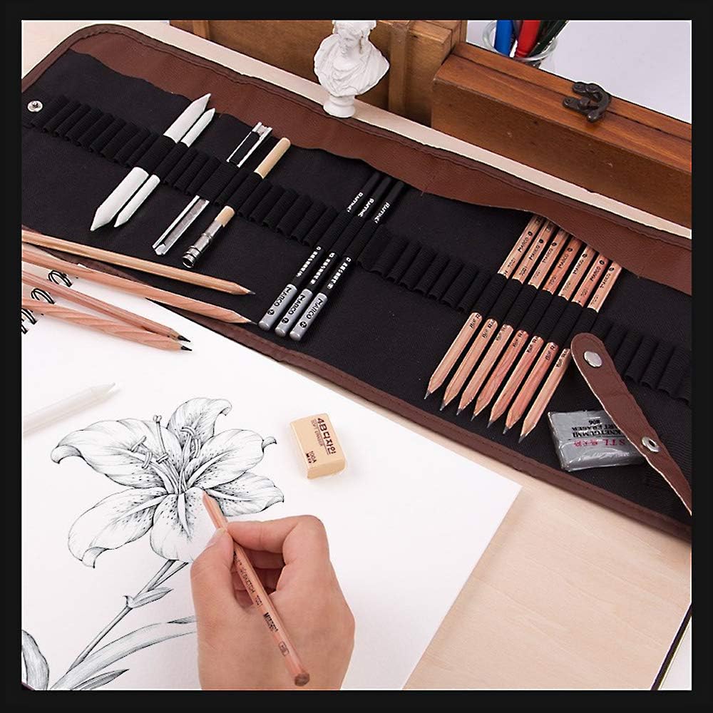 AIPLUX Sketching Pencil Set, 29 Piece Professional Sketching & Drawing Art Kit with Carrying Bag for Artist Kids, Beginners - Image 4