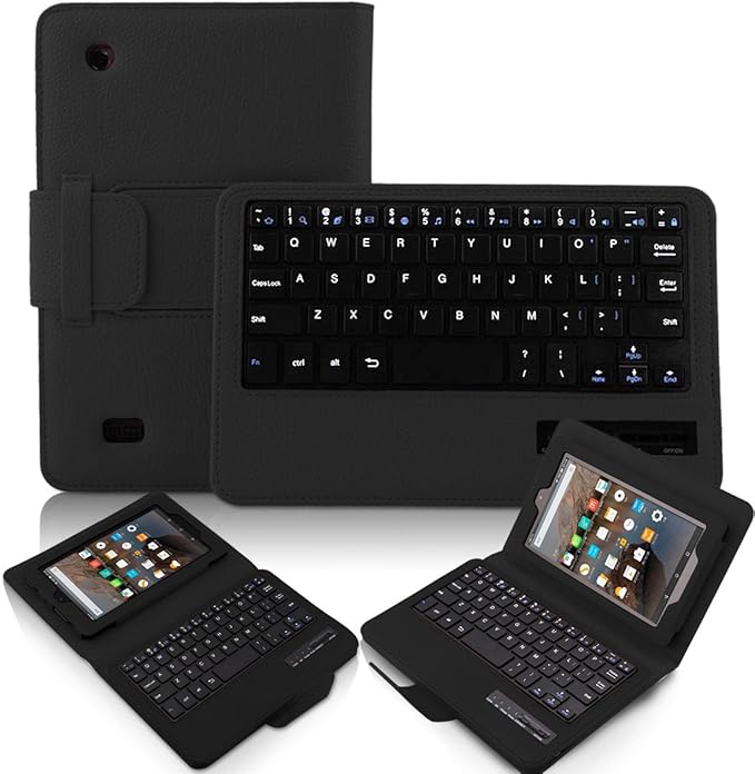 Fire 7 2015 Keyboard Case, Vistore Stand PU Leather Case