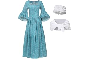 GRACEART Pioneer Woman Costume Colonial Prairie Dress for Women 100% Cotton