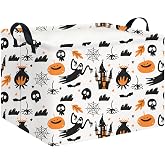 CLOCOR Rectangular Storage Basket,Waterproof Books Box with Handles,Gift Basket(Castle Halloween)