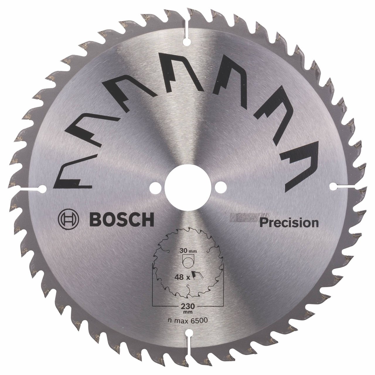 Bosch 1x Circular Saw Blade Precison (for Wood, Ø 230 x 2.5/1.5 x 30 mm, 48 Teeth, ATB, Accessories for Circular Saws)