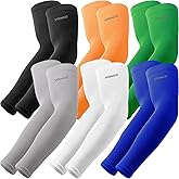 YQXCC 6 Pairs Arm Sleeves for Men Women | UPF 50 Cooling UV Sun Protection | Sports Compression Sleeves