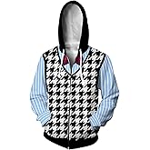 UAZIHEEY Unisex Adult Halloween Jacket Hoodie Print Cosplay Costume Zipper Hooded Sweatshirt