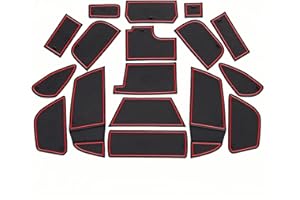 Anti-Slip Car Interior Door Groove Mats Set for Ford Focus 2015-2018, PVC Rubber Cup Holder Liners Center Console Pads for Ca