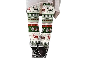 Christmas Leggings for Women High Waisted Yoga Pants Funny Print Holiday Stretch Tights Ankle Length Xmas Legging