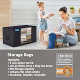 KURNI Storage Bags Clothes Organizer 6 Pack Large 90L 3 Sided Zipper view 5