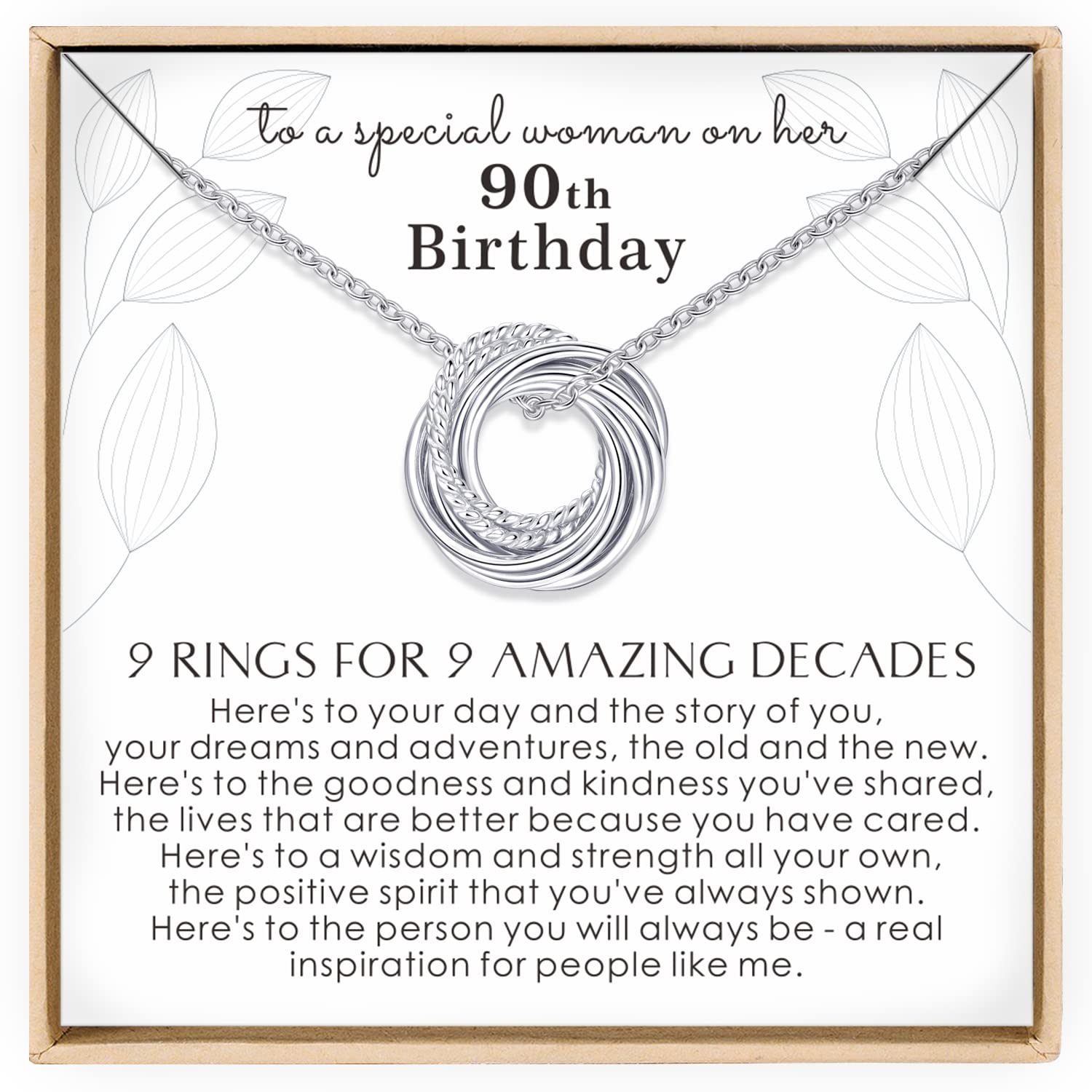 Annamate Birthday Gifts for Women Sterling Silver 30th 40th 50th 60th 70th 80th 90th Birthday Necklace For Her 3 4 5 6 7 8 9 Decade Jewelry 30 40 50 60 70 80 90 Years Old, 11mm, Sterling Silver, No