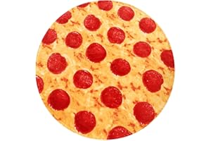 Excervent Sausage Pizza Realistic Food Blanket, Big Blanket for Adults, 290 GSM Double Sided Funny Novelty Super Soft Flannel Throw Blankets, 60 inch