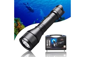 ORCATORCH D550 Scuba Dive Light 1000 Lumens Underwater Flashlight with 3 Modes, Magnetic Tail Switch, IP68 Waterproof, Hands-Free Backup Dive Light with Wrist Strap