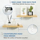 Mooche 8Pcs White Shelf Brackets 125mm L Shape Heavy Duty Wall Mount view 2