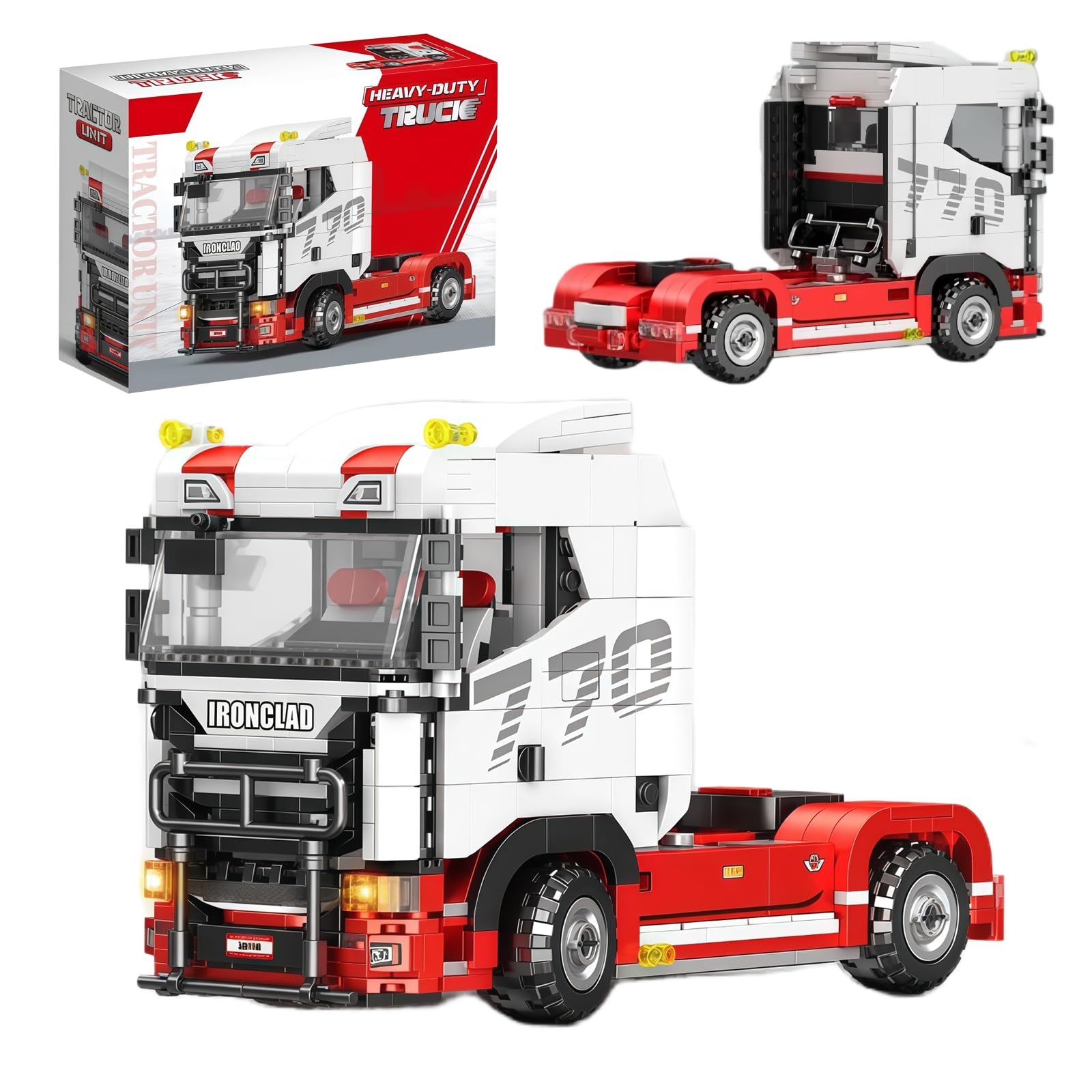 SymGrpu Heavy-Duty Truck Building Blocks Set for Adults, 871 Pieces European Truck Model Toy, Engineering Vehicle Construction Bricks Kit, Home Office Decor Gift