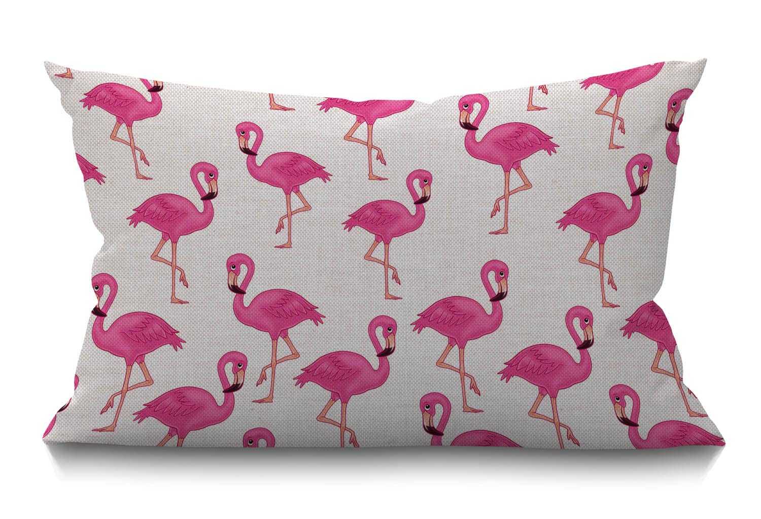 BGBDEIA Flamingo Cushion Cover Farmhouse Girlish Animal Fashion Adorable Little Cute Summer Pink Decorations Pillow Cover Case for Sofa Couch Cotton Linen 30 x 50 cm 12x20 Inches