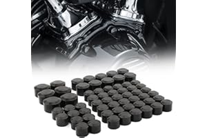 JIATABAN Motorcycle Bolt Covers Engine Bolt Head Toppers Caps Kit for Harley 2017-2024 Touring Road King Street Glide Road Glide Electra Glide 2018-2024 Softail Fat Bob Street Bob Lowrider S 114 (Black)
