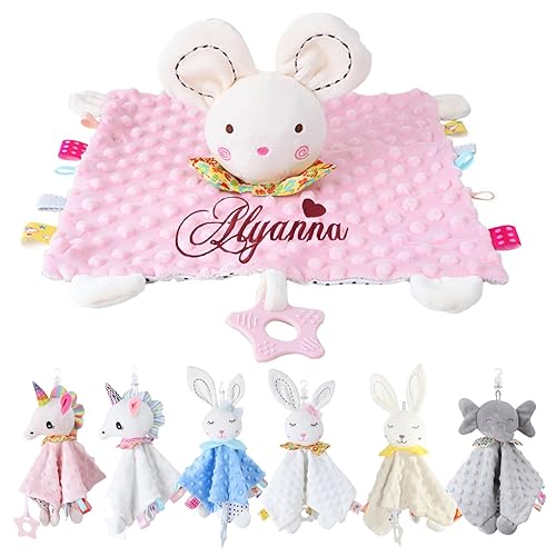 Personalized Baby Security Blanket with Tags Teether Evulum Soft