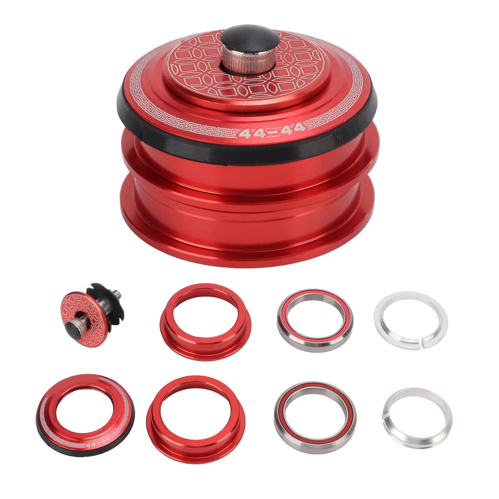 VGEBY Bicycle Headset, 44mm Bicycle Headset Double Bearings Mountain Bike Front Fork Stem Headset for Cycling(Red) Bicycles And Spare Parts Ride