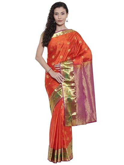 Dharmavaram Silk Saree - Orangeade - (CCMYSS7517)