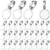 Psyqtsuary 100pcs Silver Alloy Flat Pad Bails for Jewelry Making, DIY Craft Pendants, Charms, Connector Hanger, Glue On Pendant Bails
