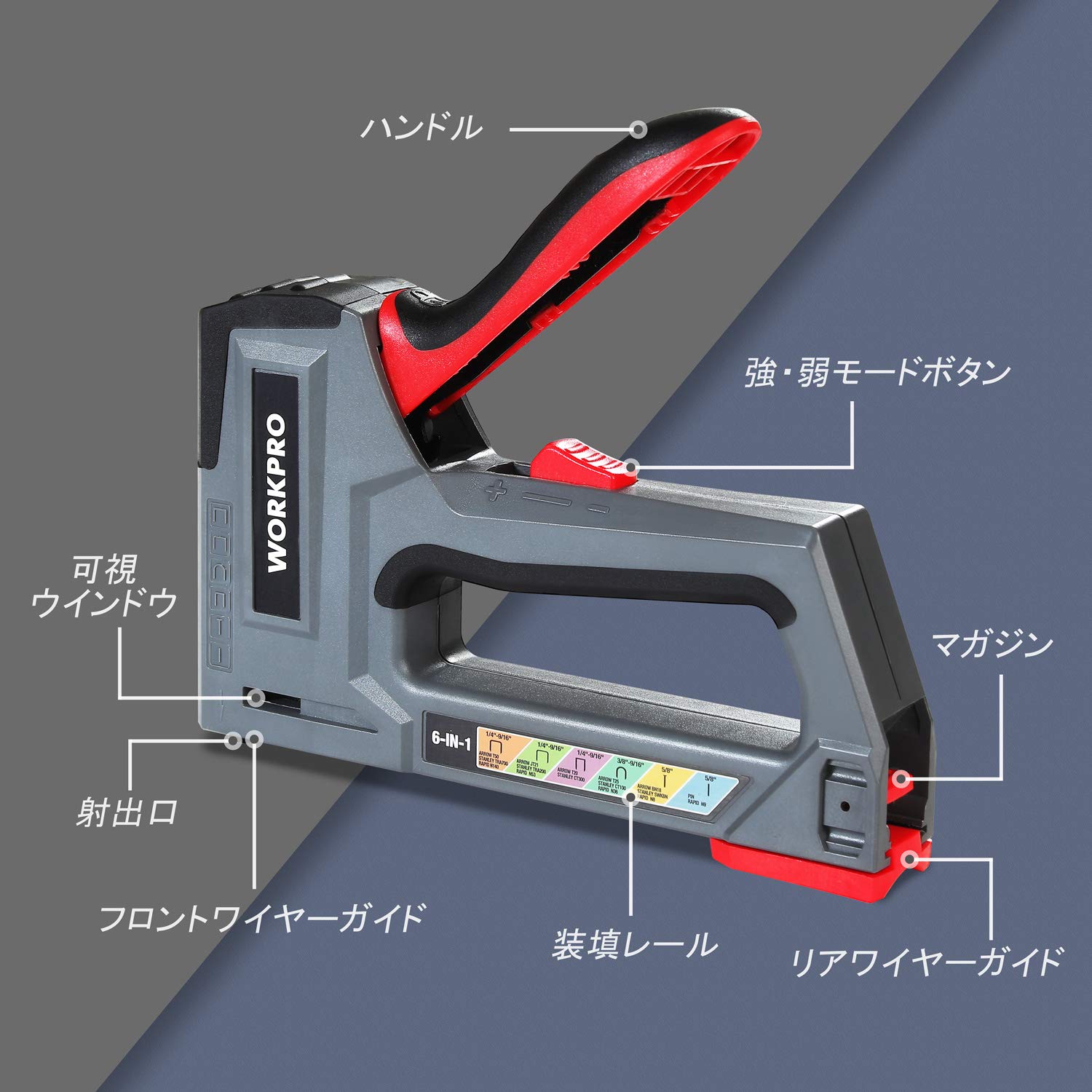 Mua Workpro ガンタッカー ハンドタッカー ステープルガン 家具ホッチキス 強力タッカー 打ち込み強さ調整可能 ハンドルロック機能 コ型 U型 I型３種類替針対応可能 Tren Amazon Nhật Chinh Hang 21 Fado