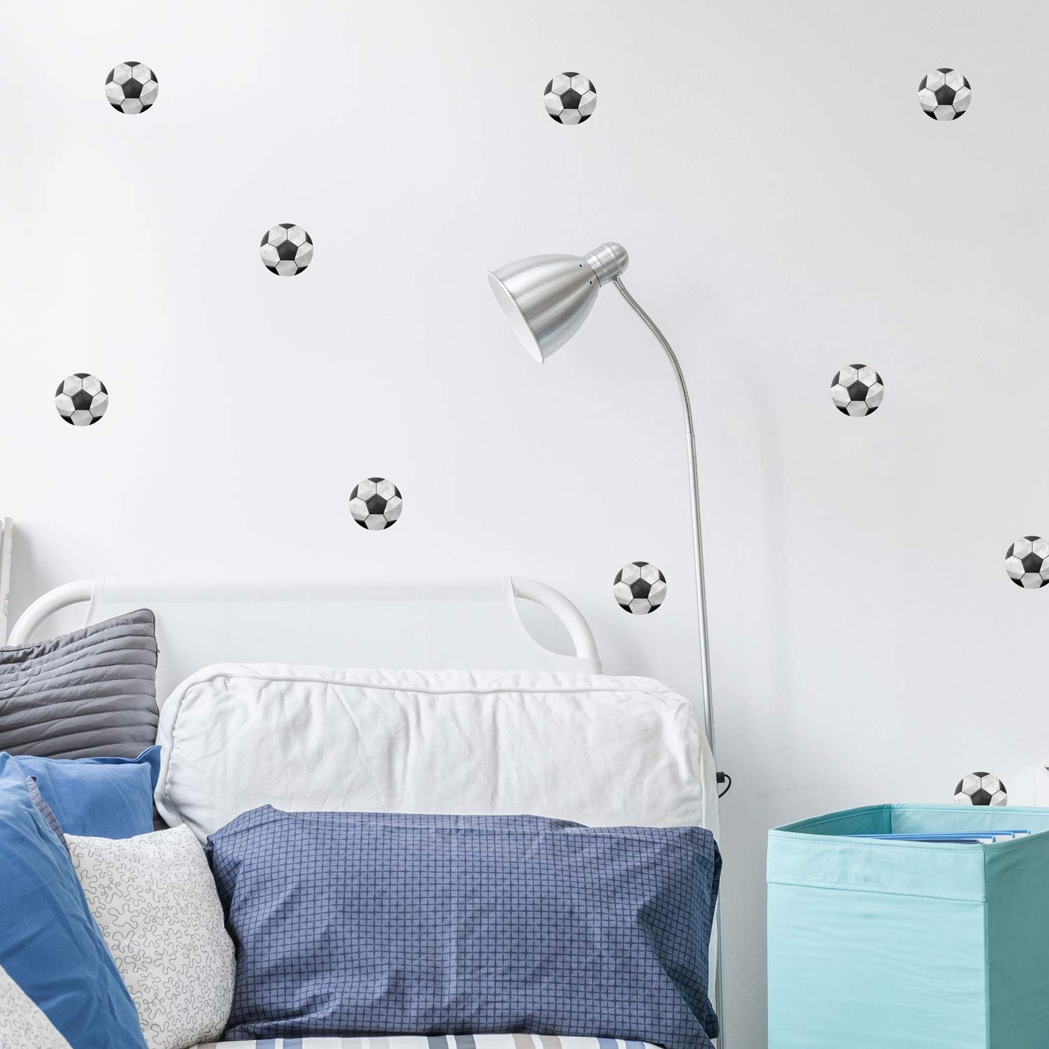 Stickerscape Football Wall Stickers | Perfect for A Childs Bedroom, Playroom Or Nursery | Easy to Apply | 32 Football Wall Stickers | Perfect for Improving a Plain Wall