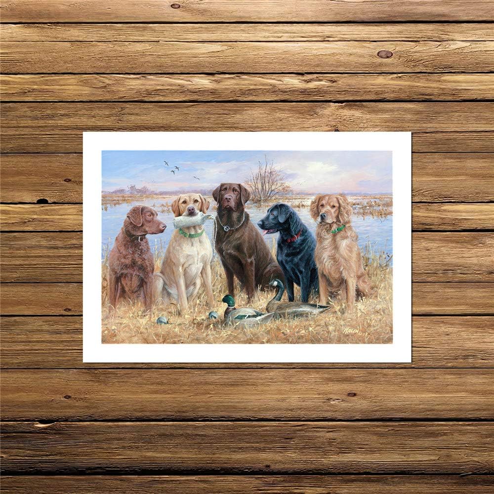 Paintings - MIKE Duck Hunting with Dog,Wall Art Oil Painting Home Wall Decoration 1 Modern Canvas Pictures Painting(24x36 inch,Unframed)